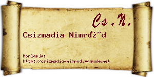 Csizmadia Nimród névjegykártya